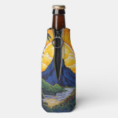 山，日の出，島，熱帯，フローラ, ボトルクーラー (ボトル裏面)