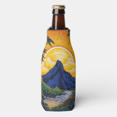 山，日の出，島，熱帯，フローラ, ボトルクーラー (ボトル正面)