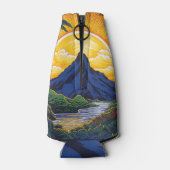 山，日の出，島，熱帯，フローラ, ボトルクーラー (裏面)