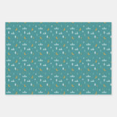 山、月、木々が生える可愛いホッキョクグマ ラッピングペーパーシート (正面3)