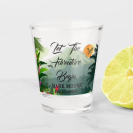 山、森、夕日 ショットグラス