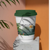 山、森、夕日 紙コップ