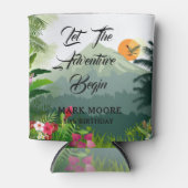 山、森、夕日 缶クーラー (正面)