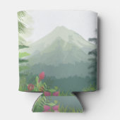 山、森、夕日 缶クーラー (裏面)