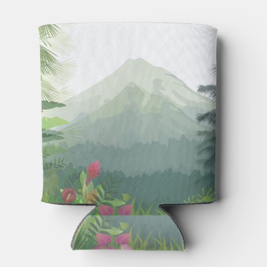 山、森、夕日 缶クーラー (裏面)