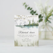 山、森、湖、ストリングライトリハーサルディナー 招待状 (スタンド正面)