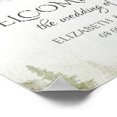 山、森、湖、ストリングライト結婚ズ ポスター (角)