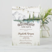 山、森、湖、ストリングライト 招待状 (スタンド正面)