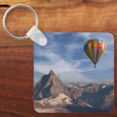 山 |熱気球マッターホルンスイスアルプス キーホルダー (正面)