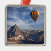 山 |熱気球マッターホルンスイスアルプス メタルオーナメント (正面)