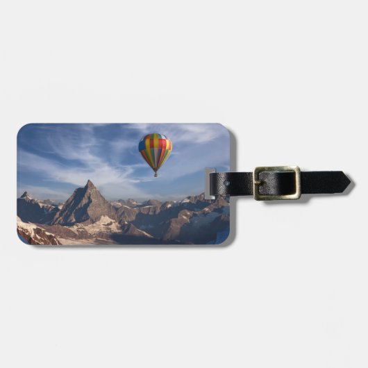 山 |熱気球マッターホルンスイスアルプス ラゲッジタグ (正面横)