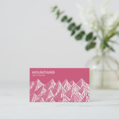 山 – 白と深いピンク 名刺 (スタンド正面)