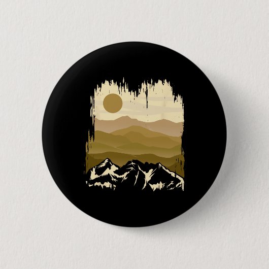 山・自然・太陽・アウトドア・登山・キャンプ 缶バッジ (正面)