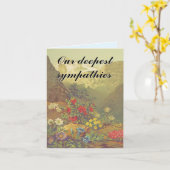 山、花、"私たちの最も深い悔やみや弔慰"カード カード (黄色い花)