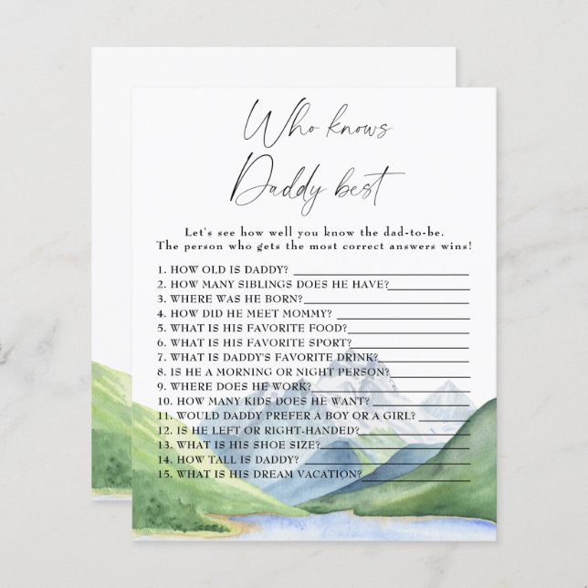 山 – 誰がパパのゲームを知っ最高のている (正面/裏面)