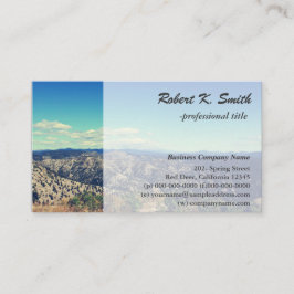山、青空の野生の風景写真 名刺