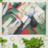 山(風景)by Franz Marc,ヴィンテージ・アート キッチンタオル (折り畳み)