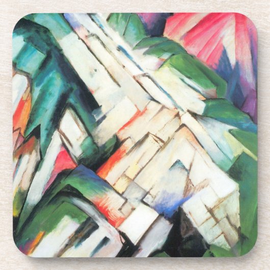 山(風景)by Franz Marc,ヴィンテージ・アート コースター (正面)