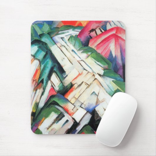 山(風景)by Franz Marc,ヴィンテージ・アート マウスパッド (マウス)