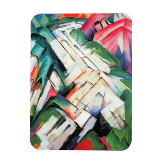山（風景）by Franz Marc,ヴィンテージ・アート マグネット (縦)