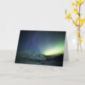 山 | Aurora Borealis & Milky Way Alaska カード (黄色い花)