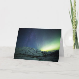 山 Aurora Borealis & Milky Way Alaska カード