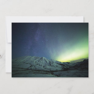 山 Aurora Borealis & Milky Way Alaska サンキューカード
