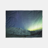 山 | Aurora Borealis & Milky Way Alaska フリースブランケット (正面(横))