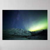 山 | Aurora Borealis & Milky Way Alaska ポスター (正面)