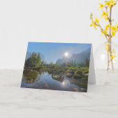 山 El Capitan Yosemite Park (カリフォルニア) カード (黄色い花)