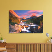 山 | Glacier National Park, Montana キャンバスプリント (インサイチュ (リビング))