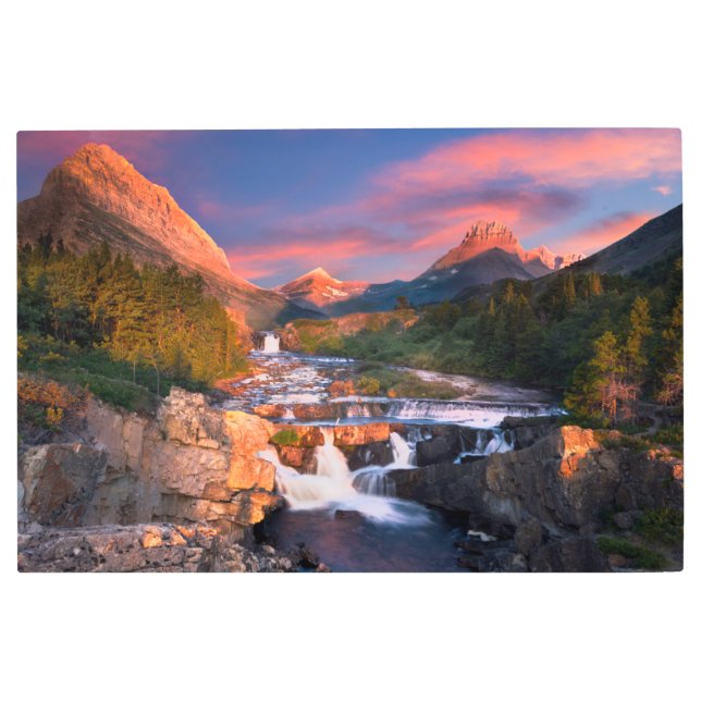 山 | Glacier National Park, Montana メタルプリント (正面)