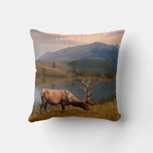 山 | Jacques Mountain Range Alberta Canada クッション (裏面)