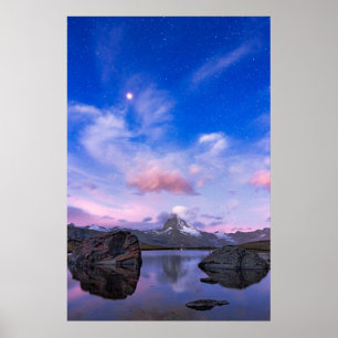 山 Matterhorn & Lake Stellisee ポスター