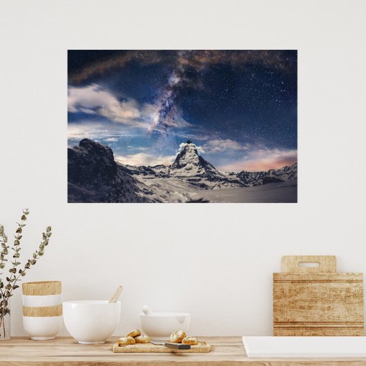 山 | Matterhorn Zermattスイス ポスター (キッチン)