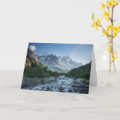 山 Mont Blanc Massif，イタリア カード (黄色い花)