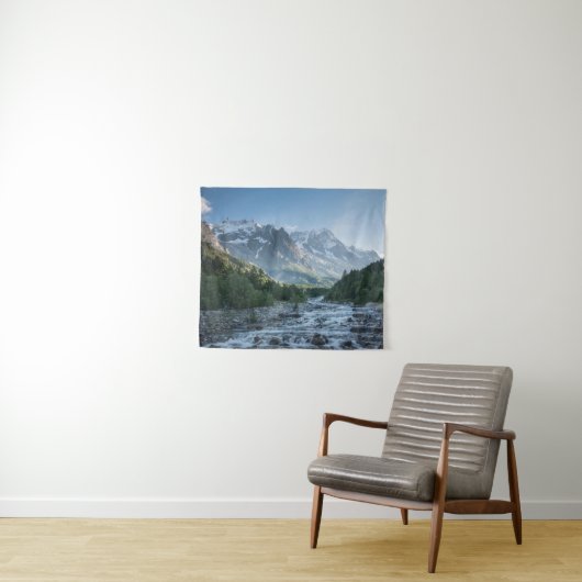 山 Mont Blanc Massif，イタリア タペストリー (インサイチュ(横))
