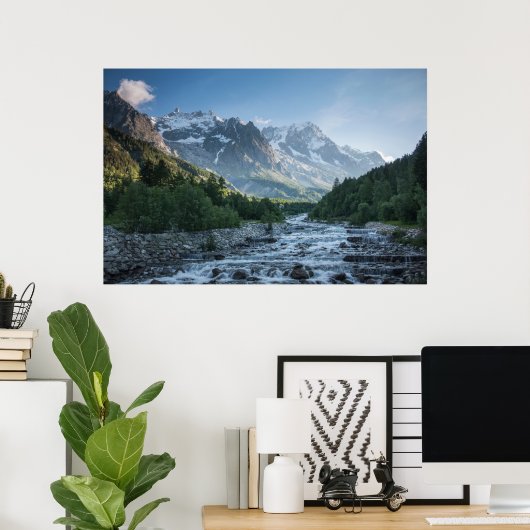 山 Mont Blanc Massif，イタリア ポスター (ホームオフィス)