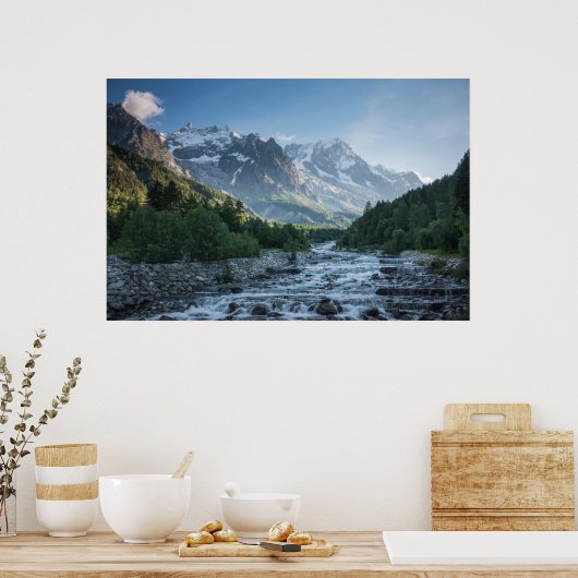 山 Mont Blanc Massif，イタリア ポスター (キッチン)
