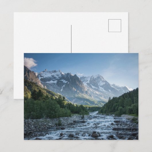 山 Mont Blanc Massif，イタリア ポストカード (正面/裏面)
