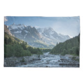 山 Mont Blanc Massif，イタリア 枕カバー (裏面)