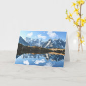 山 Mont Blanc Massif，フランス カード (黄色い花)