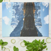 山 Mont Blanc Massif，フランス キッチンタオル (折り畳み)