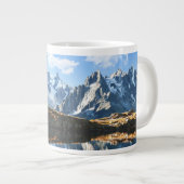 山 Mont Blanc Massif，フランス ジャンボコーヒーマグカップ (正面右)