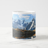 山 Mont Blanc Massif，フランス ジャンボコーヒーマグカップ (正面)