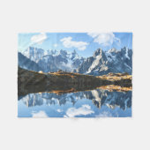 山 Mont Blanc Massif，フランス フリースブランケット (正面(横))