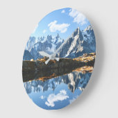 山 Mont Blanc Massif，フランス ラージ壁時計 (傾斜)