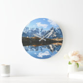 山 Mont Blanc Massif，フランス ラージ壁時計 (ホーム)