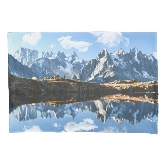 山 Mont Blanc Massif，フランス 枕カバー (正面)