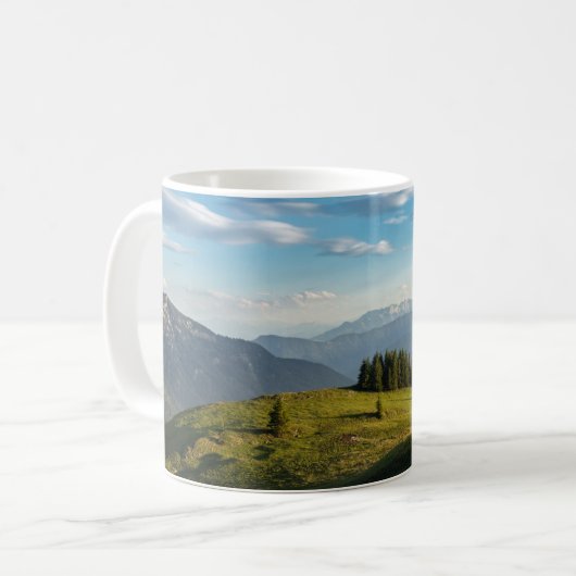 山 | Spitzingsee湖,スイスアルプス コーヒーマグカップ (正面左)
